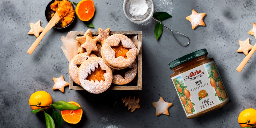 Świąteczne ciasteczka z dżemem pomarańczowym Darbo