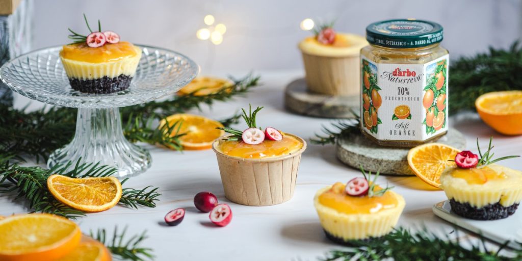 Mini serniczki z konfiturą pomarańczową Darbo i makiem Flymetothespoon