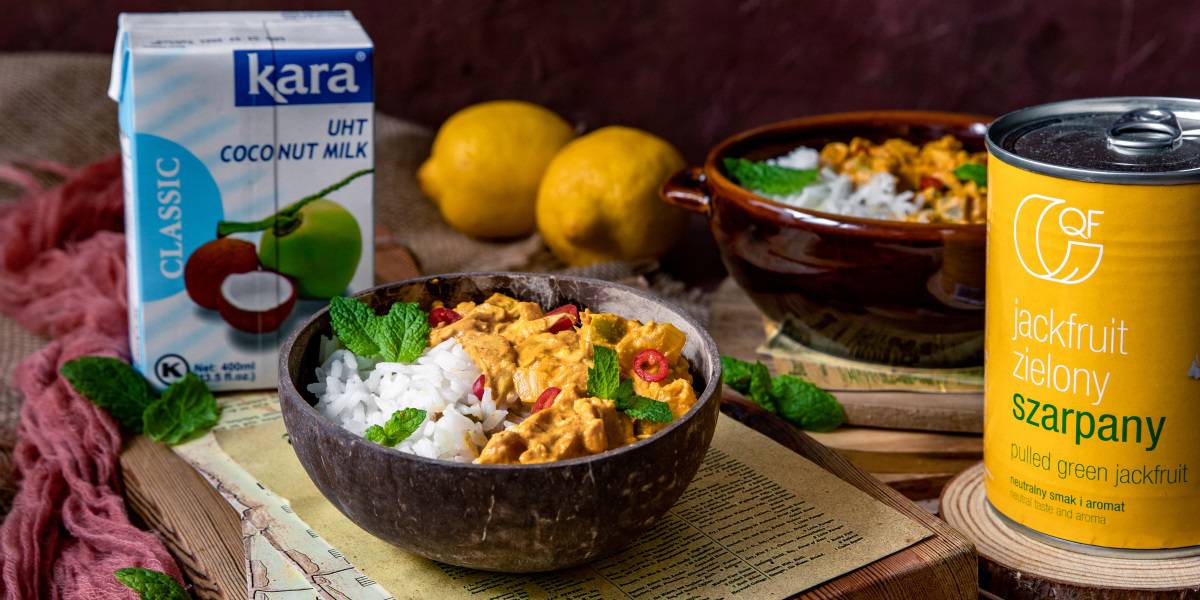 Cytrynowo miętowe curry z szarpanym jackfruitem Quality Food Karolina Kos