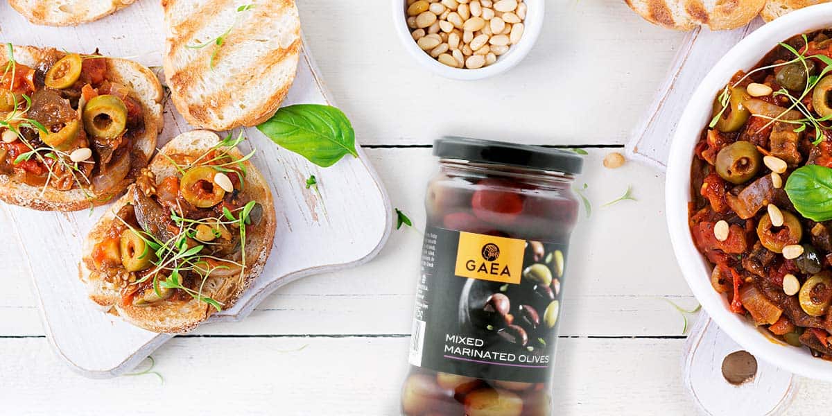 Sycylijska caponata z bakłażanem i oliwkami Gaea