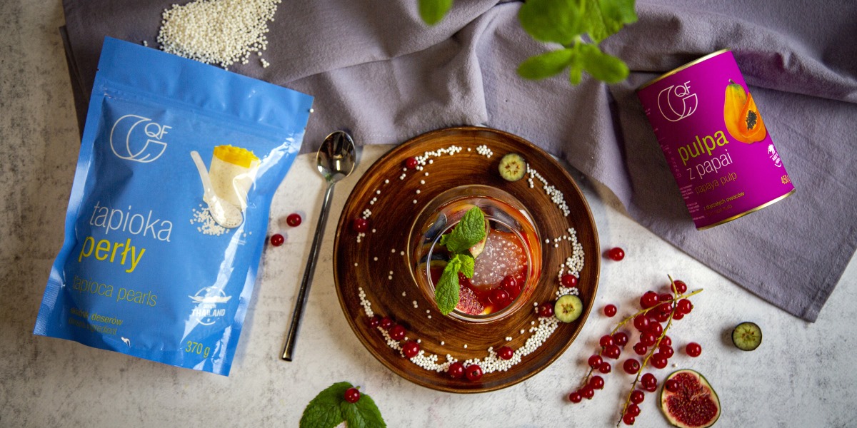 Tapioka z musem z papai i owocami Quality Food