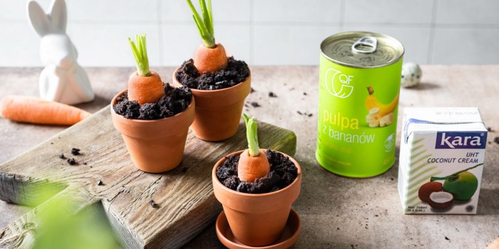 Czekoladowe babeczki z kremem kokosowym