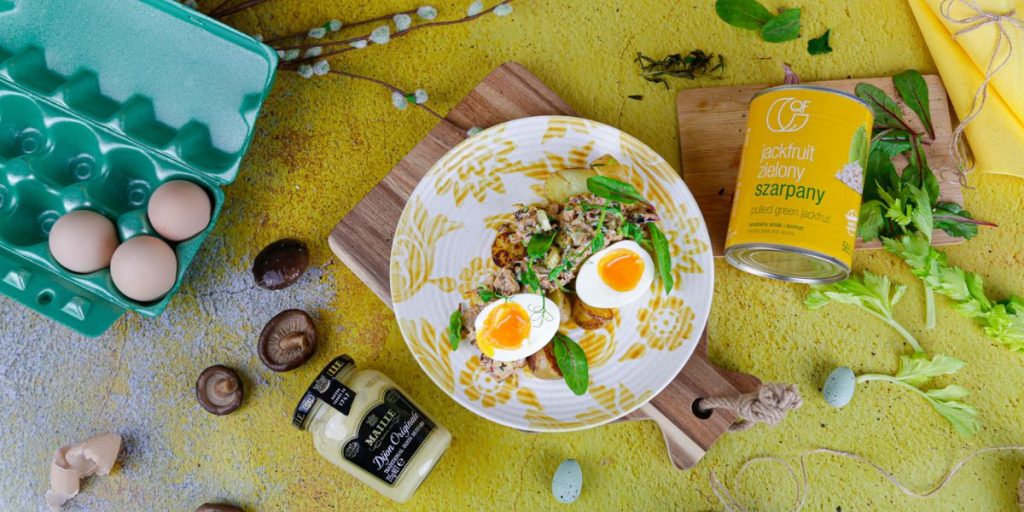 Sałatka ziemniaczana z jackfruitem i musztardą Dijon