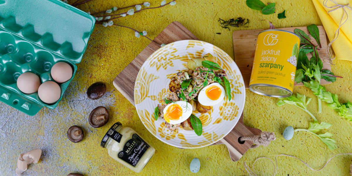 Sałatka ziemniaczana z jackfruitem i musztardą Dijon