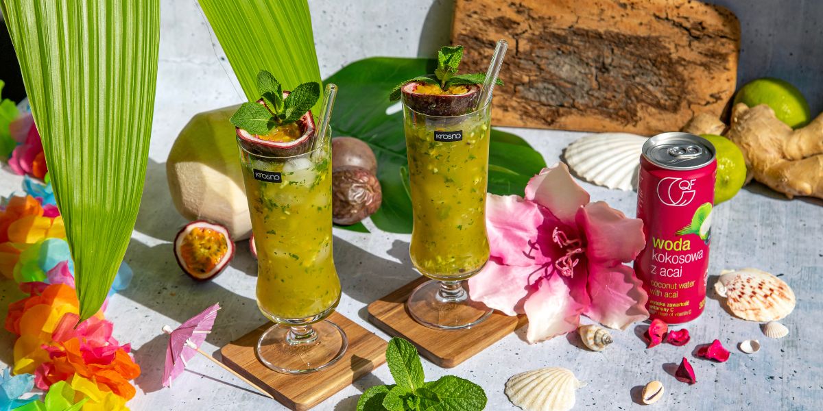 Koktajl z marakują i wodą kokosową z acai Quality Food