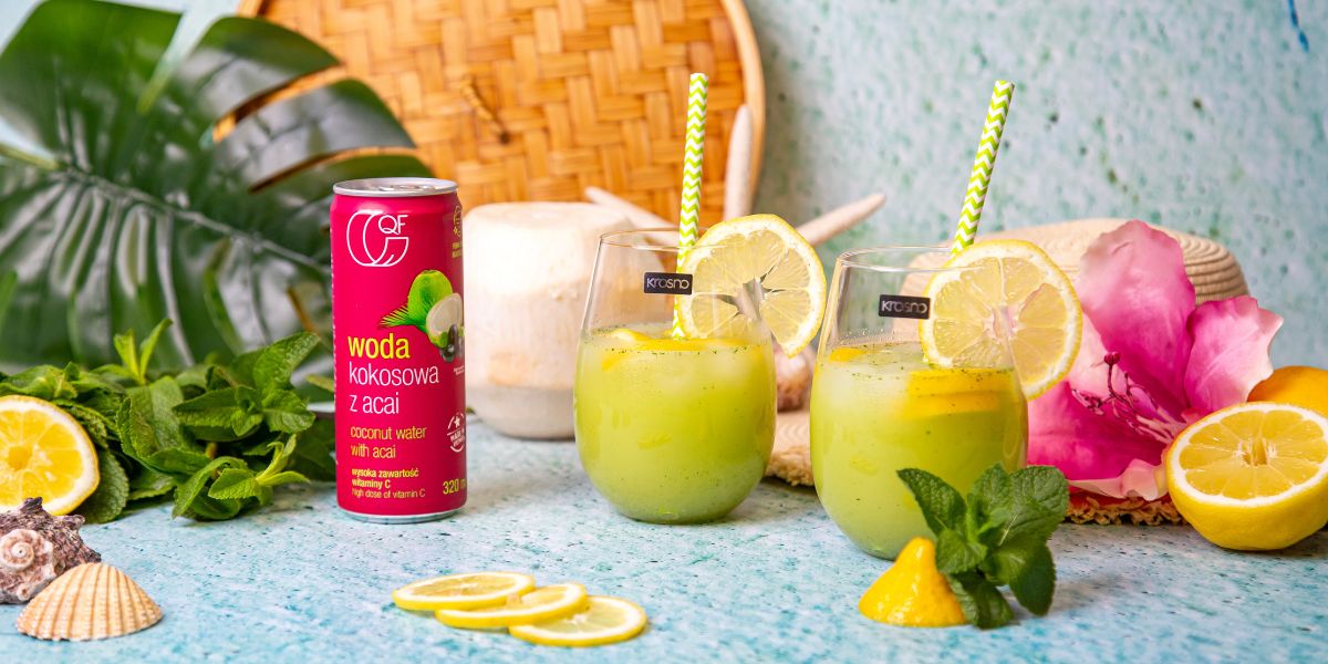 Lemoniada cytrynowa z wodą kokosową z acai QF Quality Food
