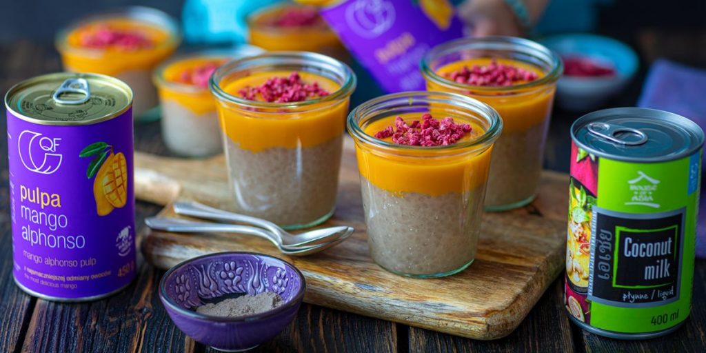 Pudding z tapioką mleczkiem kokosowym i mango Praktykulinarni Quality Food