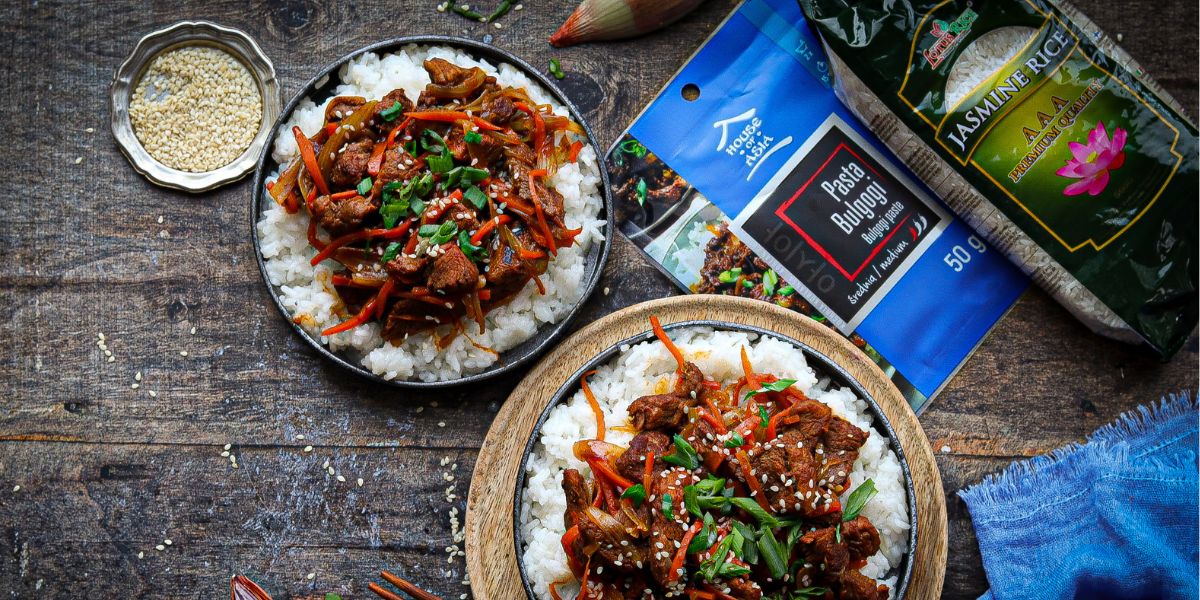 Koreańskie Bulgogi z wieprzowiną z ryżem jaśminowym Lotus Jakjalubiejesc