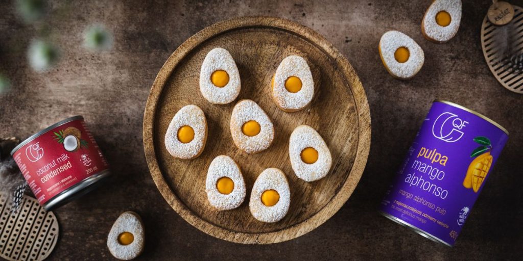 Kruche ciasteczka z mango curd Waffle.plantation