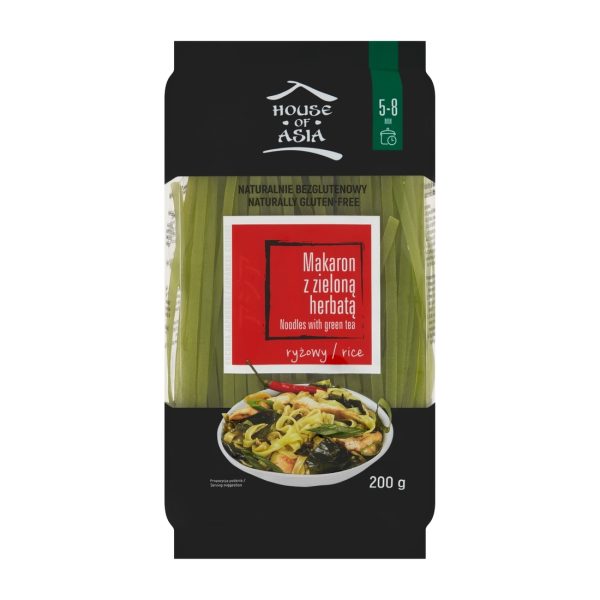 Bezglutenowy makaron ryżowy z zieloną herbatą 200g House of Asia House of Asia