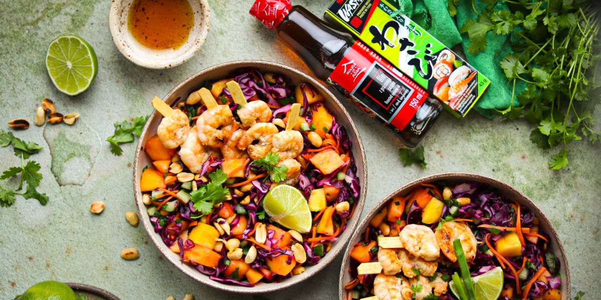 Azjatycka sałatka z grillowanymi krewetkami Decare