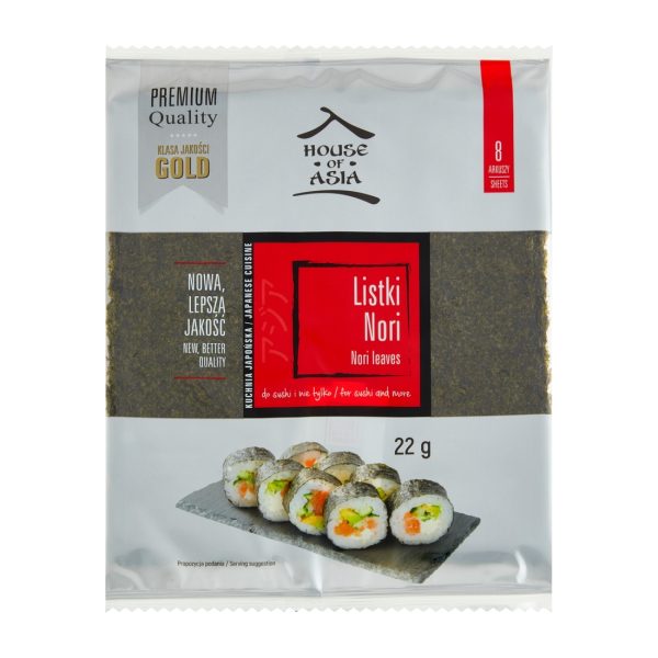 Liście Nori alg morskich Premium 8 szt. 18g House of Asia House of Asia