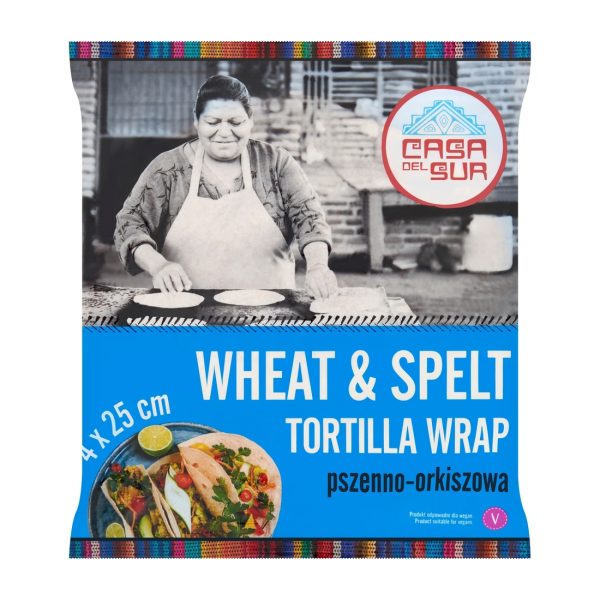 Tortilla Wrap orkiszowy 25 cm 4 szt. 240 g Casa del Sur Casa del Sur