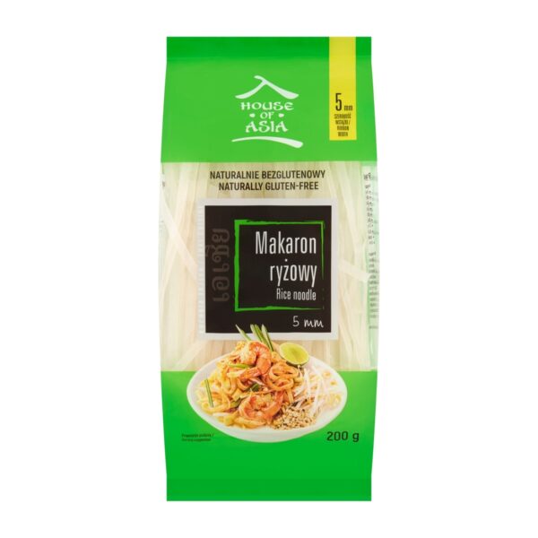 Bezglutenowy makaron ryżowy 5mm 200g !!! USZKODZONY House of Asia